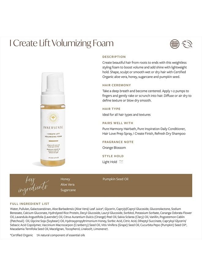 INNERSENSE Organic Beauty - Natural I Create Lift Volumizing Foam | Non-Toxic, Cruelty-Free, Clean Haircare (2.37oz) - Image 4