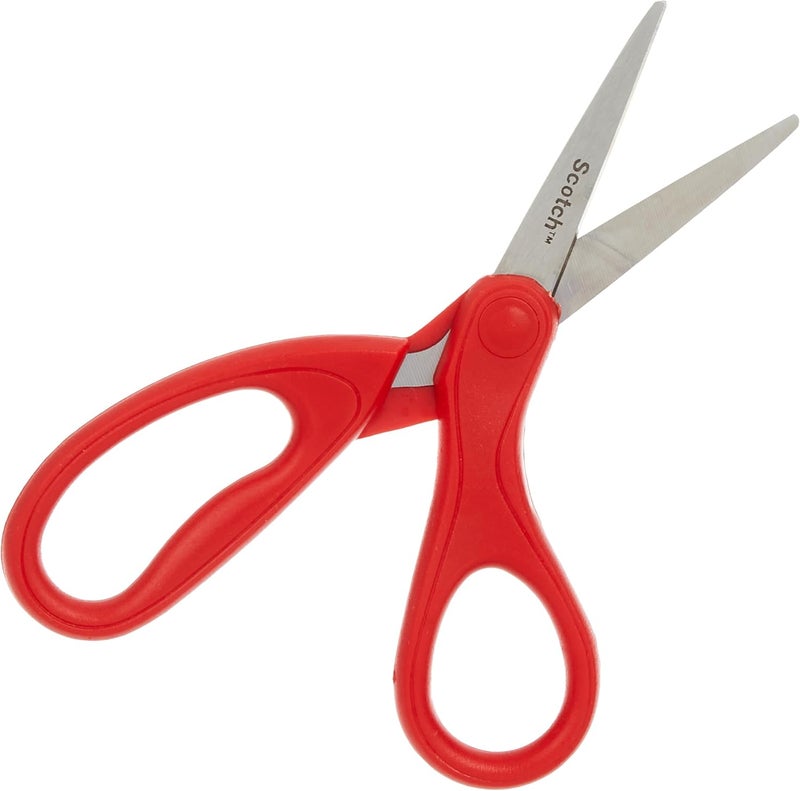 Scotch  Universal Home & Office Scissors 6 In (15 Cm) Stainless Steel Blades Red Color Multipurpose Office, Home And School Use Scissors 1 Scissors/Pack
