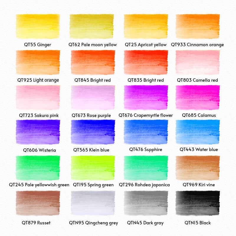 TOSHARE 24 Colors Blendable Watercolor Markers for Adults 2025 Professional Double Tip Paint Pens with 1 Water Brush Pen Water Based Coloring Pens Drawing Markers Set with Flexible Brush Tip - Image 2