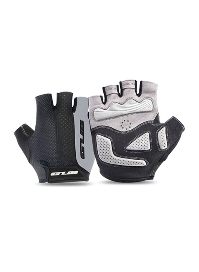 جي يو بي قفازات دراجة هوائية GUB 2099 نصف إصبع ضد الانزلاق مع وسادة جل رمادي مقاس M - Image 1