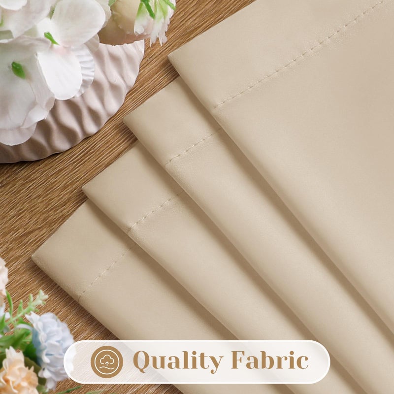 HOMEIDEAS HOMEIDEAS Non-See-Through Beige Privacy Sheer Curtains 52 X 45 Inches Long 2 Panels Taupe Semi Sheer Curtains Light Filtering Window Curtains Drapes for Bedroom Living Room - Image 4
