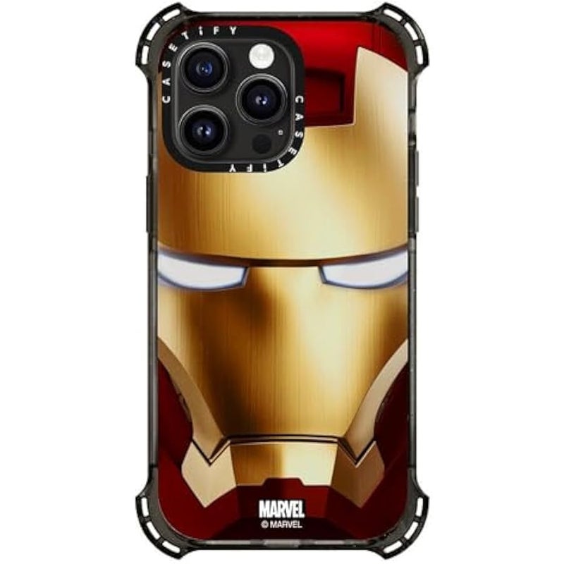 Casetify Bounce iPhone 15 Pro Max Case 【Iron Man Co-Lab / 6X Military Grade Drop Tested / 21.3ft Drop Protection/Compatible with Magsafe】 - Iron Man Hero Mask - Clear Black - Image 4