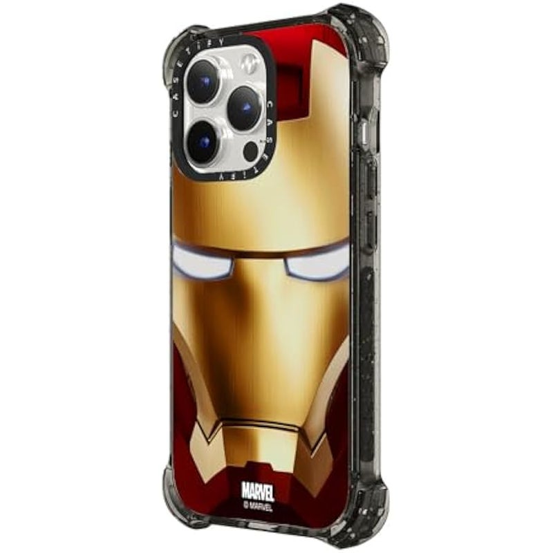 Casetify Bounce iPhone 15 Pro Max Case 【Iron Man Co-Lab / 6X Military Grade Drop Tested / 21.3ft Drop Protection/Compatible with Magsafe】 - Iron Man Hero Mask - Clear Black - Image 5