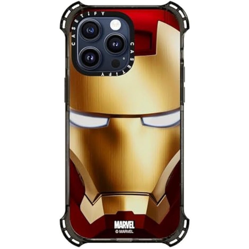 Casetify Bounce iPhone 15 Pro Max Case 【Iron Man Co-Lab / 6X Military Grade Drop Tested / 21.3ft Drop Protection/Compatible with Magsafe】 - Iron Man Hero Mask - Clear Black - Image 2
