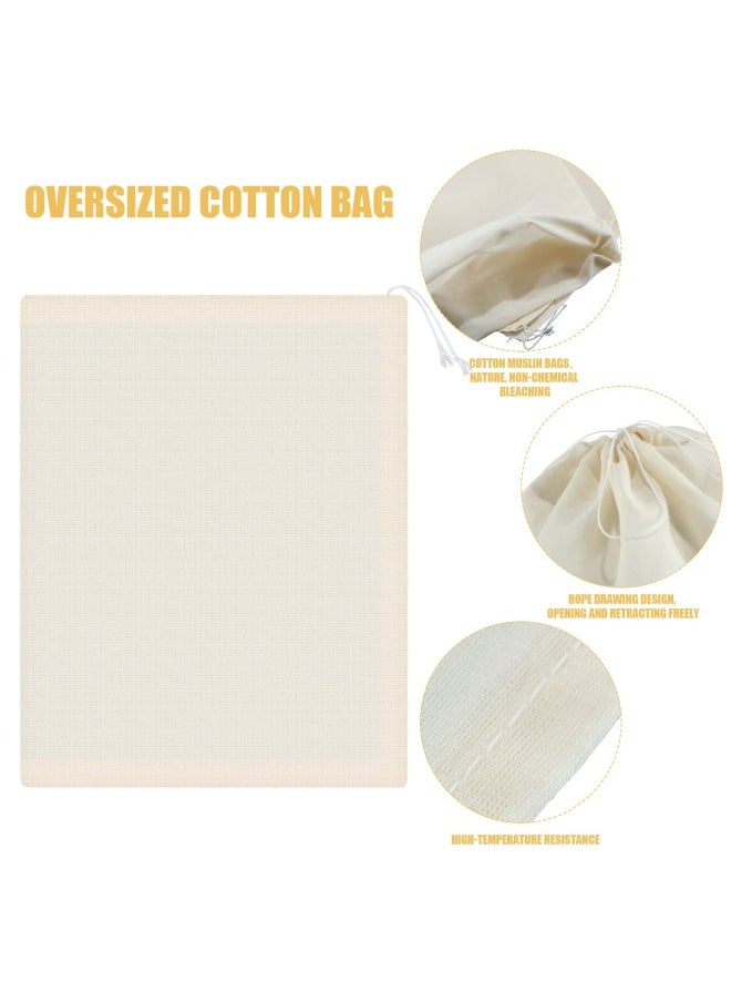 Pangda 15 Pack Cotton Muslin Bags With Drawstring Natural Color 10 X 8 Inches  - Image 4