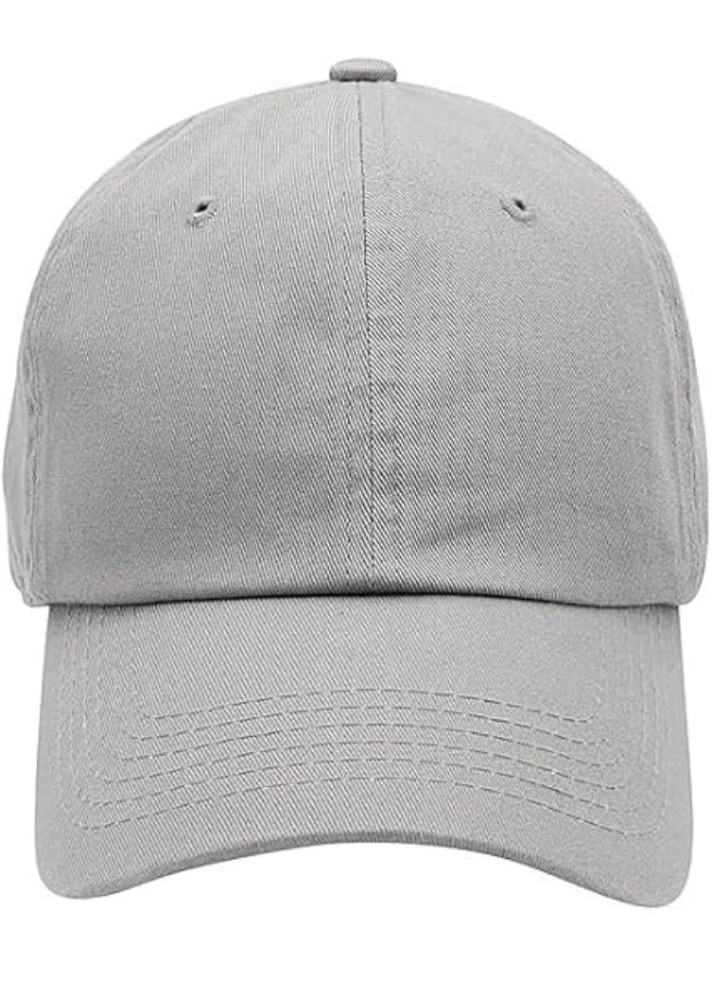 SARAOONT 100% Cotton Grey Baseball Dad Cap - Adjustable Size Hat for Running, Workouts, and Outdoor Activities - Baseball Cap for Men and Women - Image 1