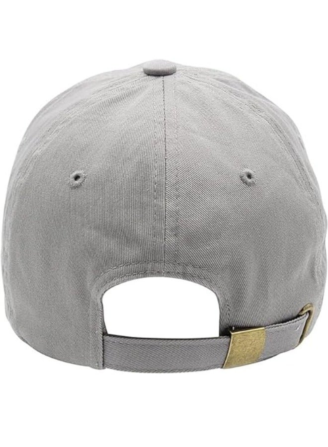 SARAOONT 100% Cotton Grey Baseball Dad Cap - Adjustable Size Hat for Running, Workouts, and Outdoor Activities - Baseball Cap for Men and Women - Image 2
