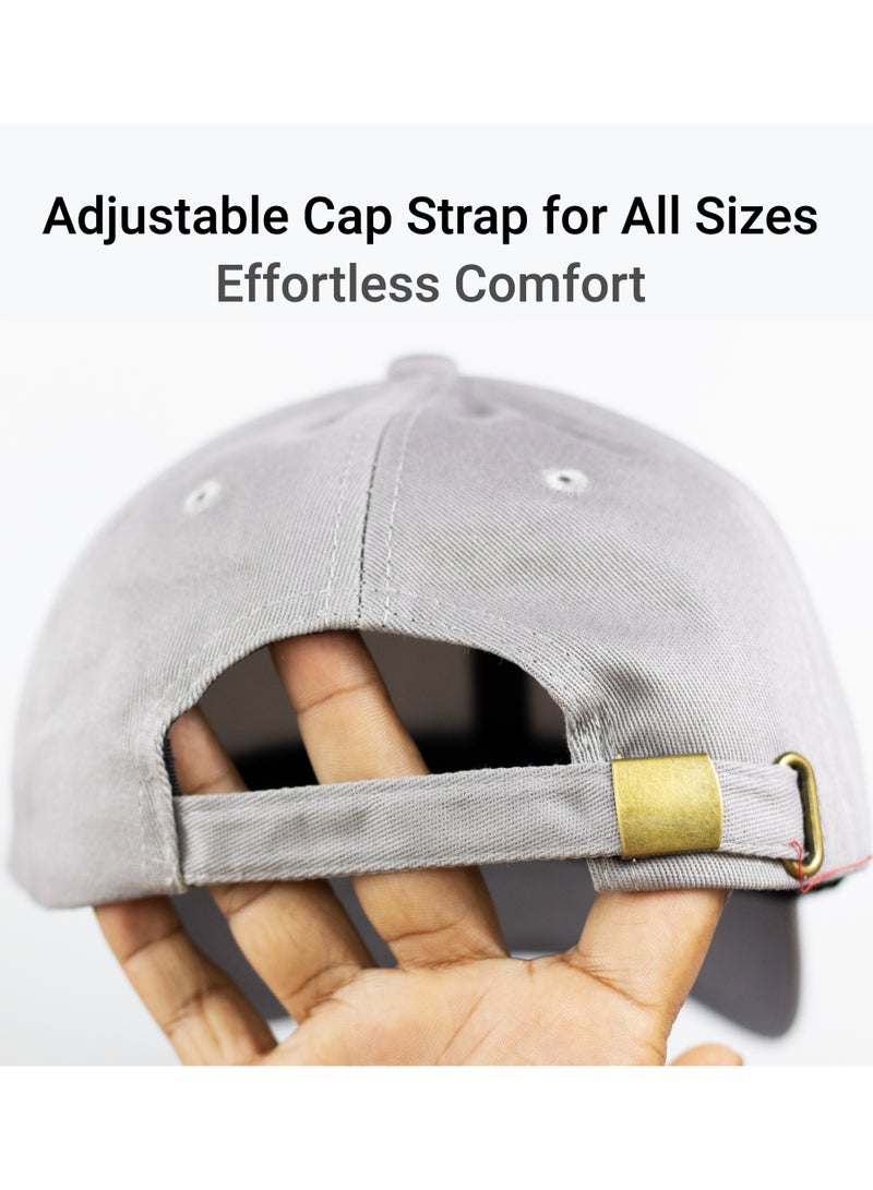 SARAOONT 100% Cotton Grey Baseball Dad Cap - Adjustable Size Hat for Running, Workouts, and Outdoor Activities - Baseball Cap for Men and Women - Image 5