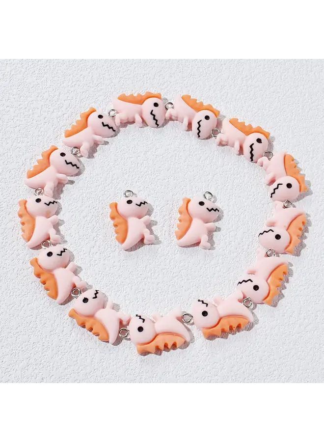 10 قطعة من قلادة الديناصور الصغير الأكريليك، سلسلة مفاتيح يدوية صنع يدويًا، النمط 3 - Image 1