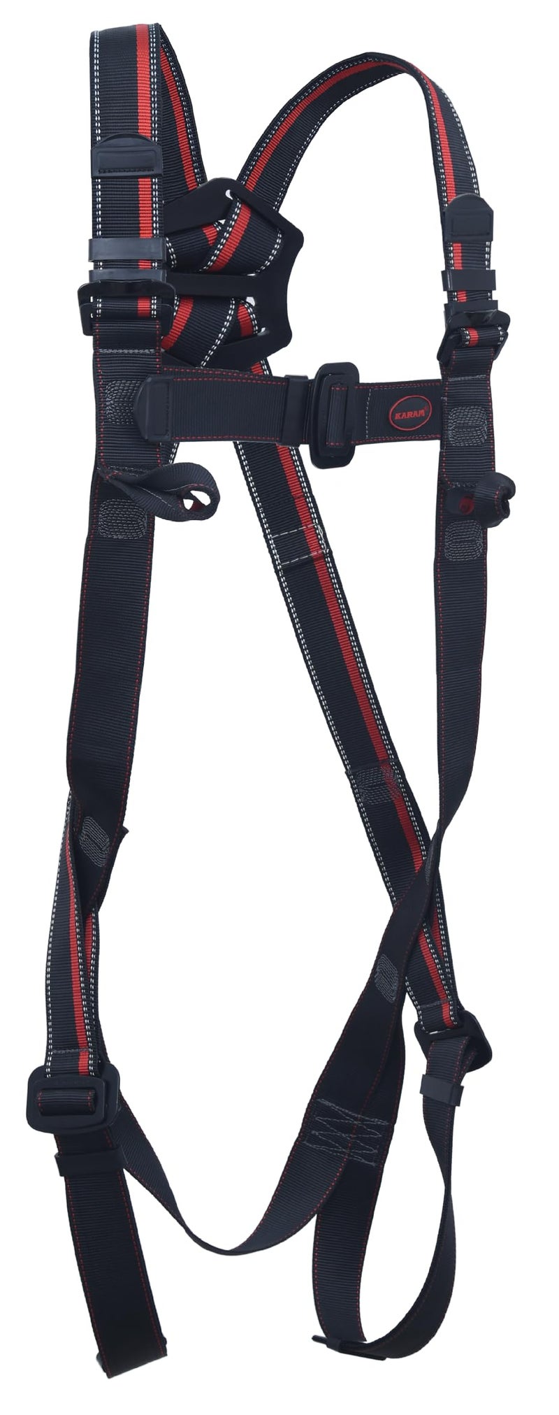 Karam Full Body Safety Harness with Adjustable Shoulder, Chest & Thigh Straps with Ideally Positioned Sit Strap |Construction Harness & Fall Protection Gear | PN22 - Image 1