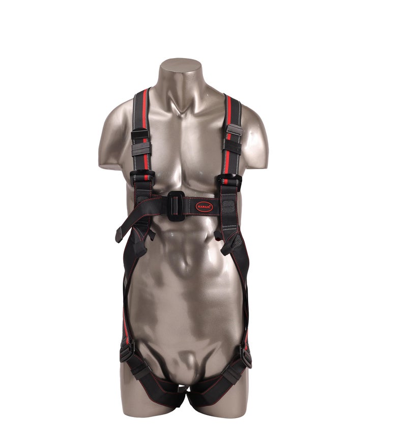 Karam Full Body Safety Harness with Adjustable Shoulder, Chest & Thigh Straps with Ideally Positioned Sit Strap |Construction Harness & Fall Protection Gear | PN22 - Image 4