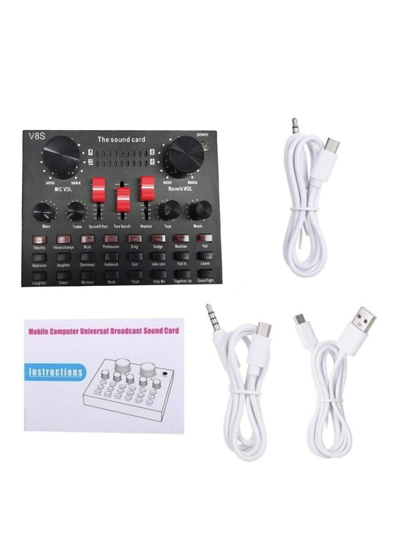 Lixada Multi-functional Live Sound Card BM800 Microphone Set Audio Recording Equipments (Black) - Image 3