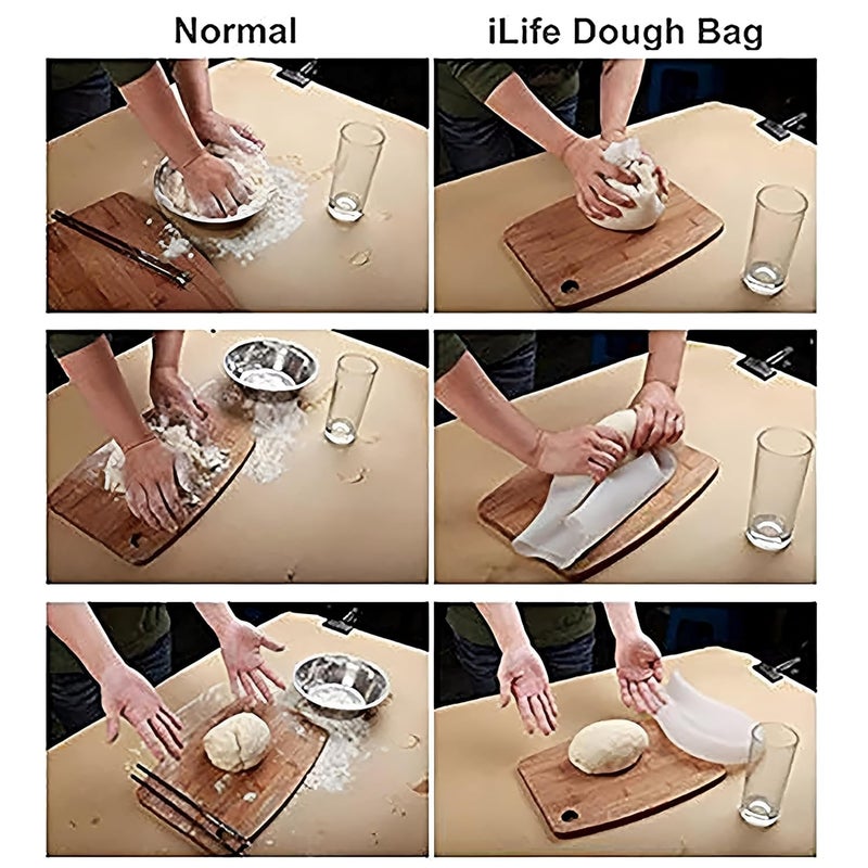 Dustex Dustex Silicone Preservation Magic Kneading Dough FlourMixing Atta Maker Bag for Chapathy Bread Pastry Pizza Tortilla Mixing Preservation Bag Cooking Tool White  - Image 2