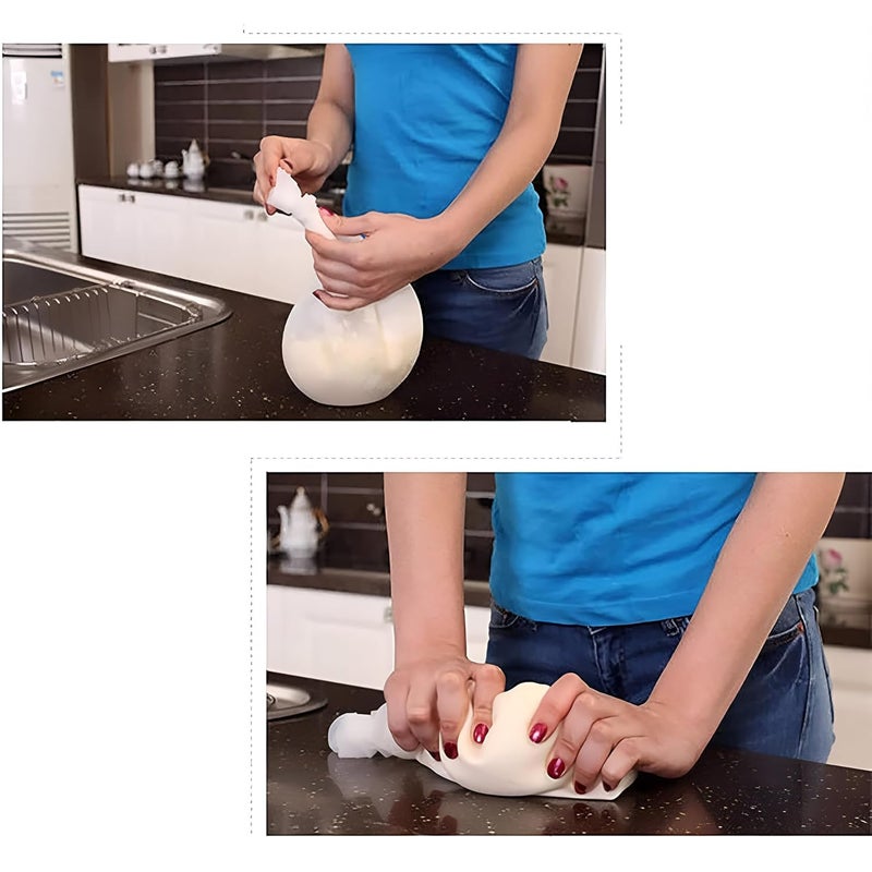 Dustex Dustex Silicone Preservation Magic Kneading Dough FlourMixing Atta Maker Bag for Chapathy Bread Pastry Pizza Tortilla Mixing Preservation Bag Cooking Tool White  - Image 4