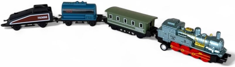 Toysmith Mini Pull-Back Train Set with Die-Cast Engine and Linkable Cars - Image 4