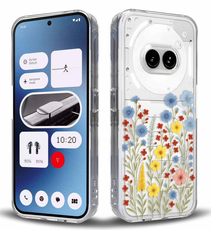GIOIA BAZAAR for Nothing Phone 2A Case, Premium Transparent Hybrid Soft Slim Dust Proof Silicone Back Case Cover with Camera Protection Floral Design for Woman Girls (Pattern 2, Nothing Phone 2A) - Image 3