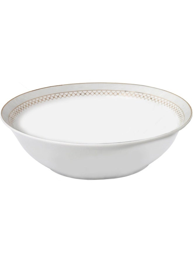 Lorren Home Trends طقم أدوات مائدة بورسلين 57 قطعة بإطار ذهبي خدمة لـ 8 كارلوتا مزيج ومطابقة - Image 4