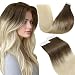 LaaVoo Tape in Hair Extensions Human Hair Light Brown Fading to Light Blonde Tape in Human Hair Extensions Seamless Tape on Hair Extension Silky Straight Hair 12inch 20pcs 30g - Image 2