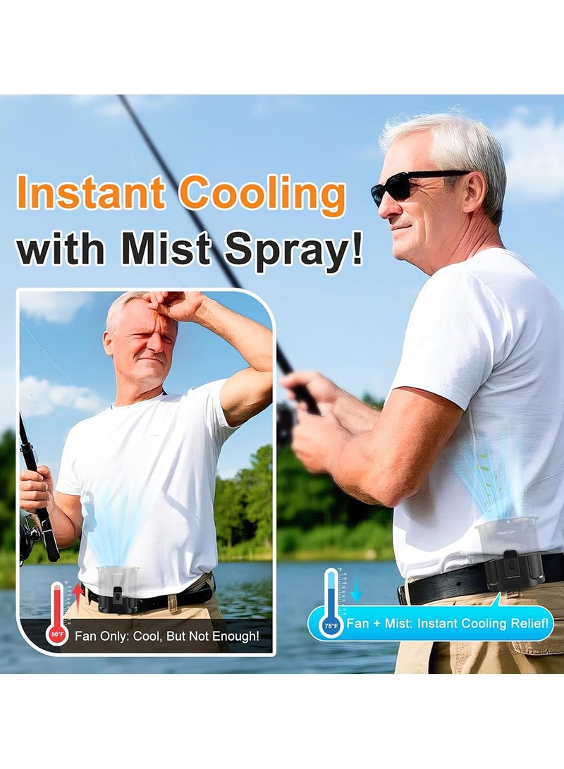 توبيز مروحة خصر توبيز GF01 قابلة للشحن 4000مللي أمبير مع 5 سرعات للرياح، وضعيتين للضباب، شحن Type-C، خفيفة الوزن وعملية بدون استخدام اليدين للسفر والرحلات - Image 3