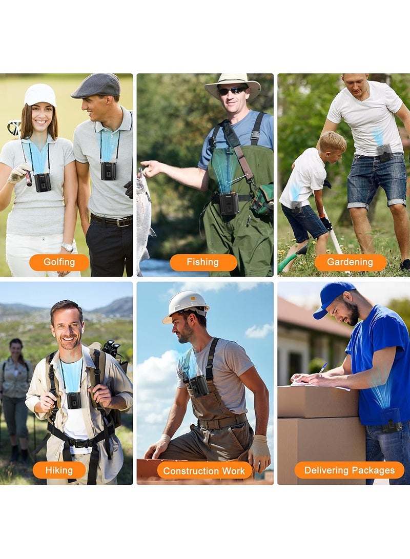 توبيز مروحة خصر توبيز GF01 قابلة للشحن 4000مللي أمبير مع 5 سرعات للرياح، وضعيتين للضباب، شحن Type-C، خفيفة الوزن وعملية بدون استخدام اليدين للسفر والرحلات - Image 4