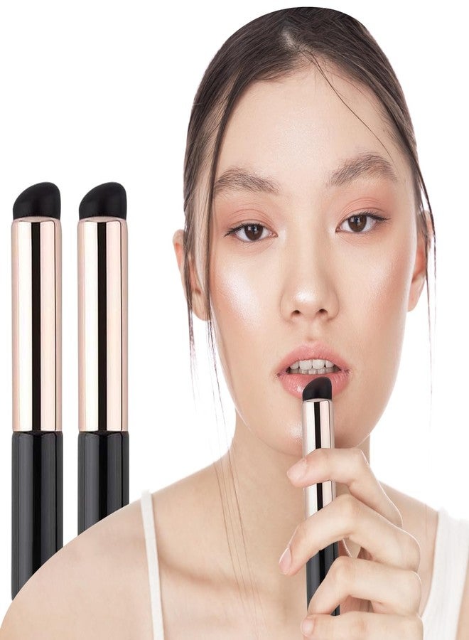 Lyrovo Silicone Lip Applicator |Silicone Lip Brush, Silicone Brush for Lipstick Lip Balm, Concealer Applicator, 2 Pieces (Black) - Image 1