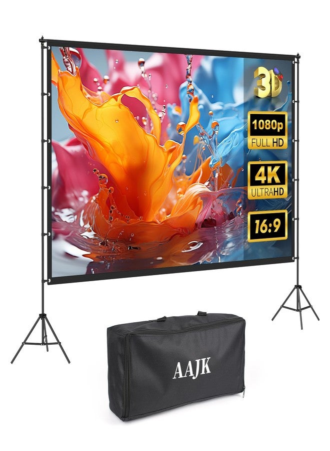 AAJK 120-inch Portable Projector Screen with Stand - Elevate Your Outdoor Movie Nights with 4K HD Clarity and Lightweight Convenience - Image 1