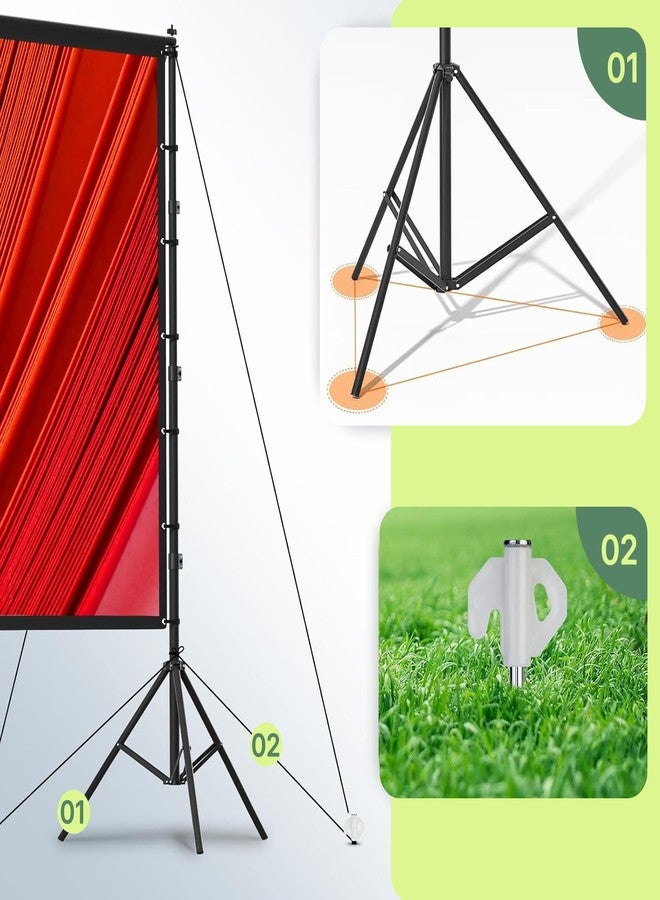 AAJK 120-inch Portable Projector Screen with Stand - Elevate Your Outdoor Movie Nights with 4K HD Clarity and Lightweight Convenience - Image 3