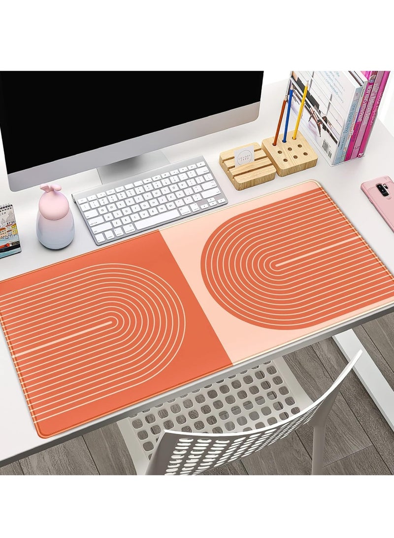 Orange Lines Gaming Mouse Pad (80× 30cm) for Keyboard and Mouse Desk Mat – Anti Slip Rubber Base – Stitched Edges – Waterproof – Speed Edition - Image 5