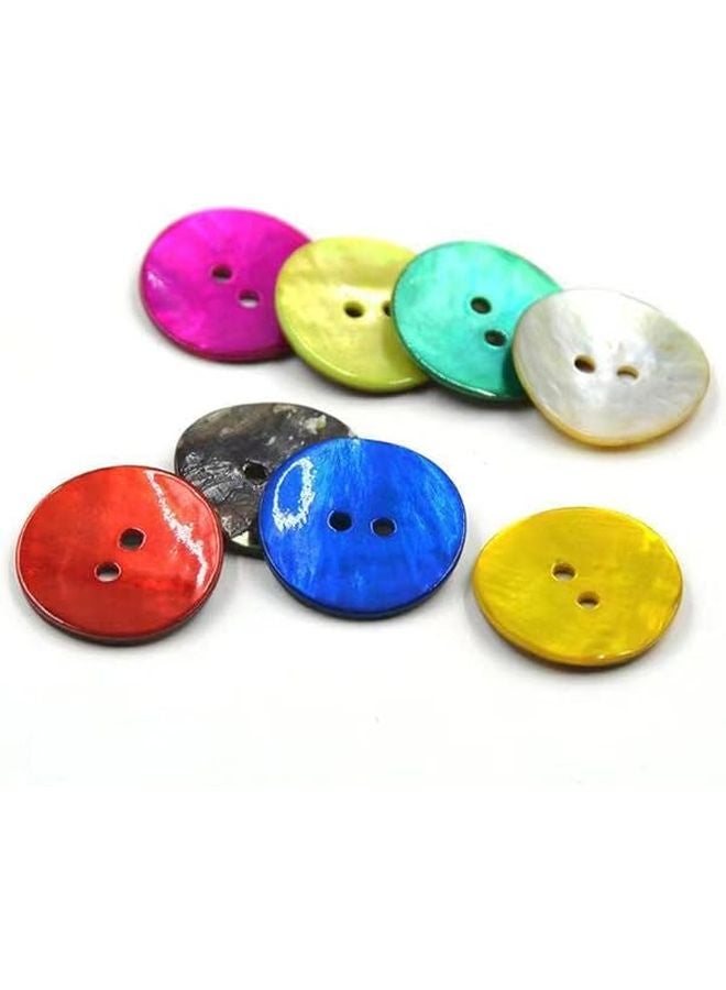 Red 12 5mm Round 2 Hole Mother Of Pearl Buttons 20 Pieces Natural Sewing Buttons - Image 3