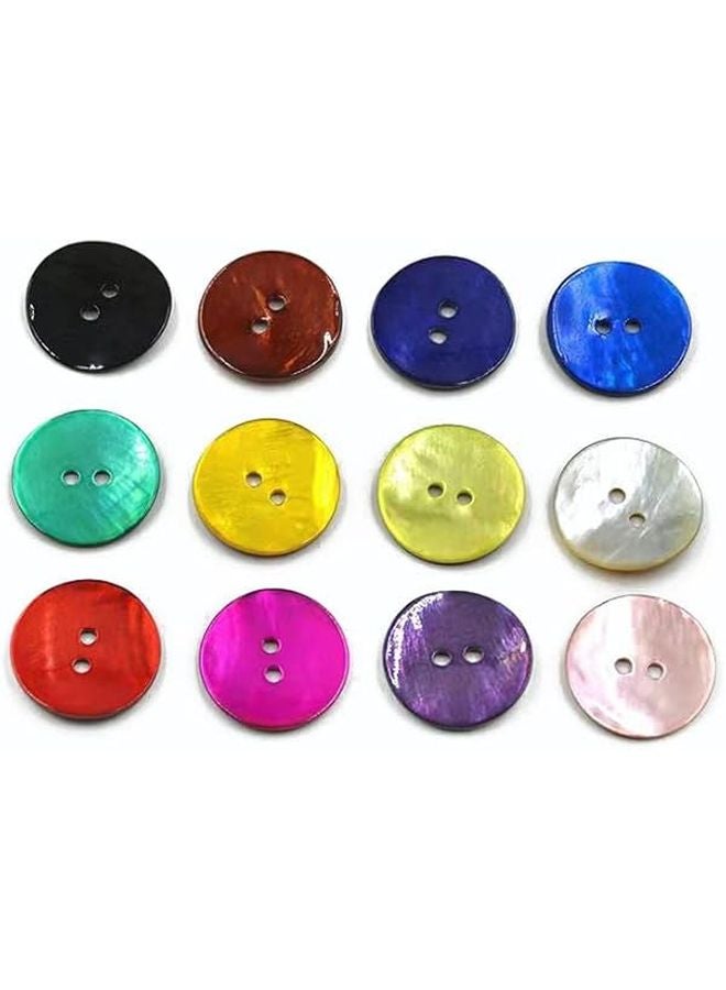 Red 12 5mm Round 2 Hole Mother Of Pearl Buttons 20 Pieces Natural Sewing Buttons - Image 5
