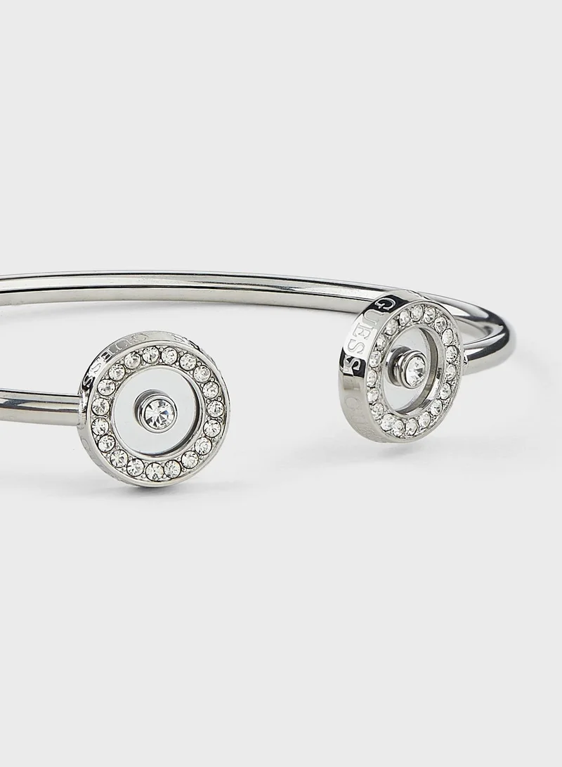 GUESS Pave Circle Flexi Bangle Bracelet