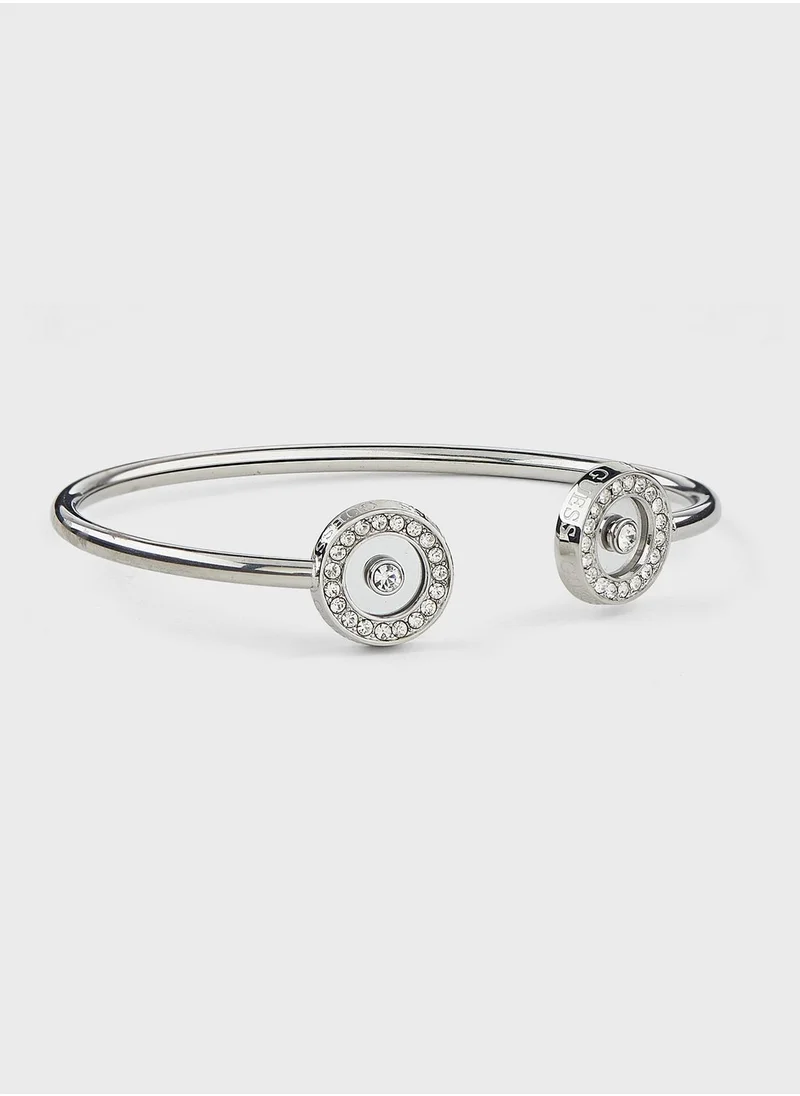 GUESS Pave Circle Flexi Bangle Bracelet