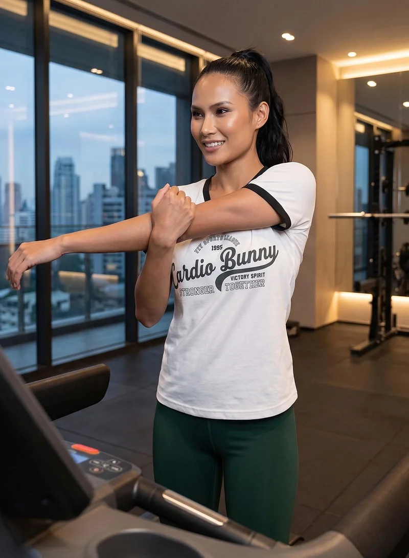 Women's Regular Fit Varsity Tee With Short Sleeve
