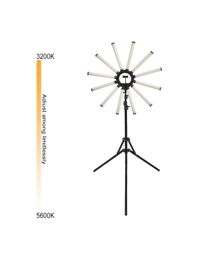36 بوصة 180 وات عالية الطاقة 12 أنبوب LED ضوء حي قابل للطي 12 ذراع ضوء 12 مخلب ضوء تصوير فوتوغرافي ضوء حي للجمال - المواصفات: 1.6 متر عكسي قابل للطي - Image 4