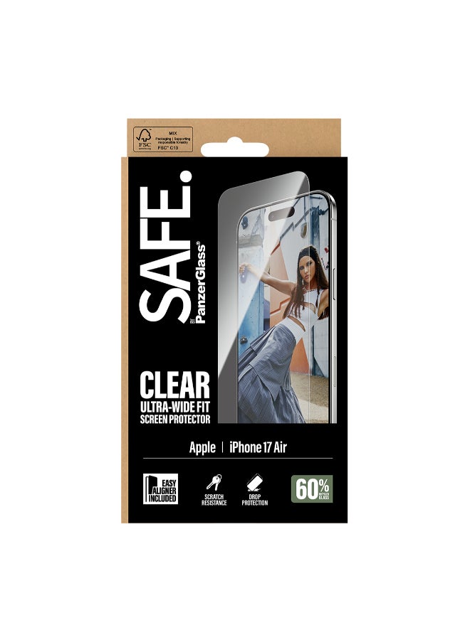 SAFE iPhone 17 Air Screen Protector 6.9", Ultra Wide Fit Tempered Glass, Edge to Edge Drop Protection, Scratch Resistant, Case Friendly, w/ Easy Install Aligner - Clear - Image 2