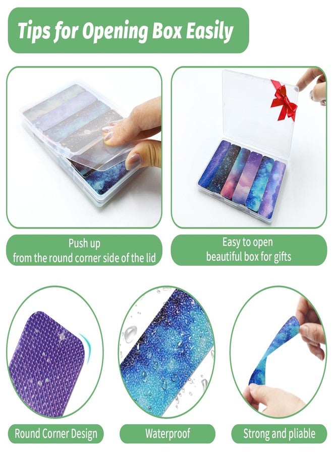 TOEMUR 72 Pieces Calm Strips Anxiety Sensory Stickers with Storage Box 2 Textured Surface Adhesives Fidget Strips for Office & Classroom Desk Relieve Adult & Teen Stress (Galaxy) - Image 3