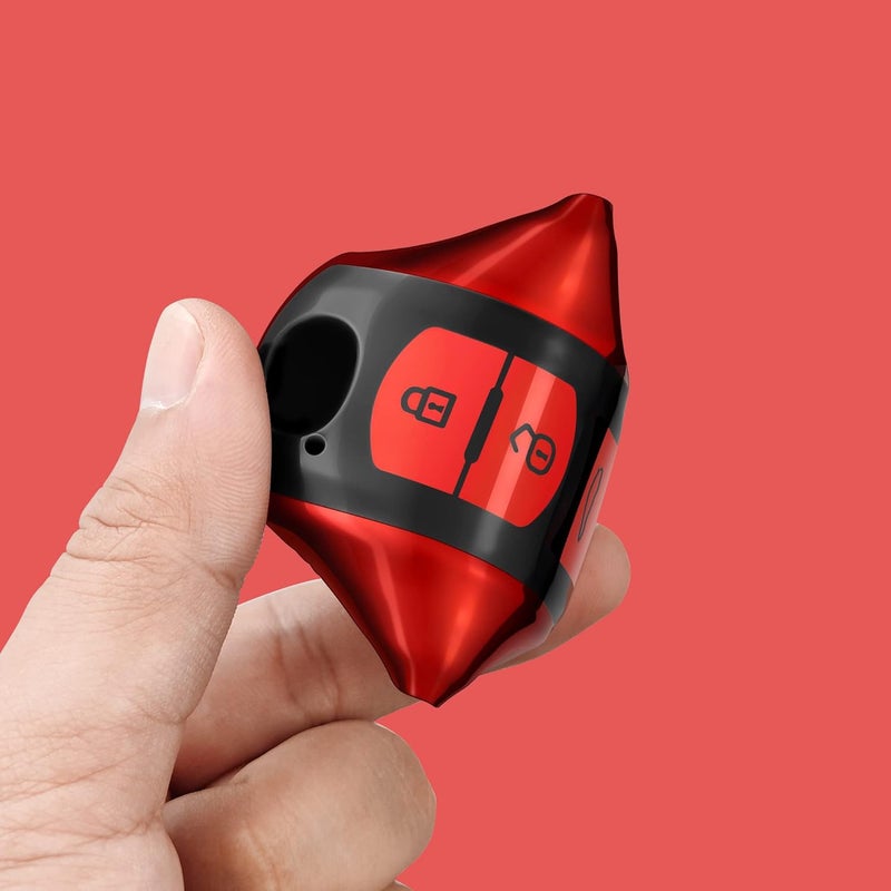 Sindeda Key Fob Cover for Mazda with Keychain - Red - Image 4