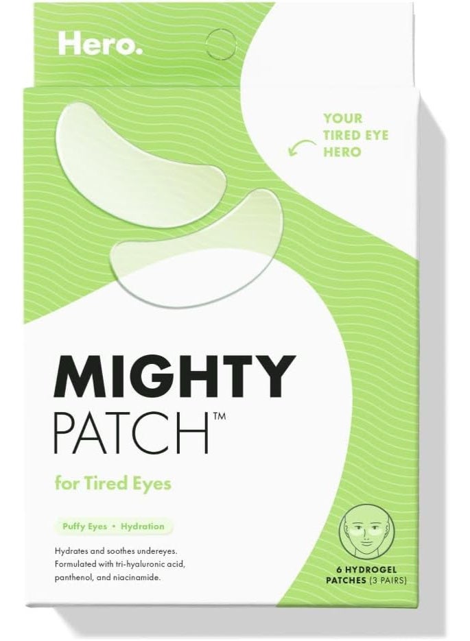 Mighty Patch HERO COSMETICS Mighty Patch™ for Tired Eyes Patches - Soothing Hydrogel Patches - Awakens and Visibly De-puffs Undereyes with Multiple Applications (6 Count) - Image 1