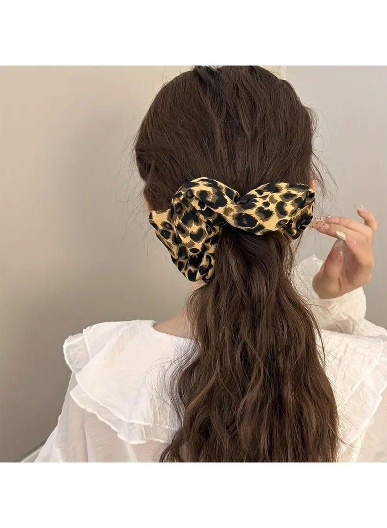 Goolsky Vintage Leopard Print Velvet Headband Set For Women, Elegant Retro Hair Hoop For Daily Casual Occasions, Deep Brown Hair Circle 2-Piece Bundle - Image 2