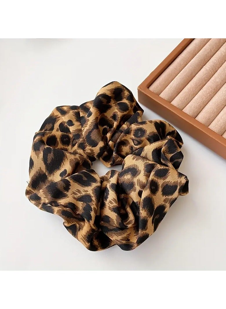 Goolsky Vintage Leopard Print Velvet Headband Set For Women, Elegant Retro Hair Hoop For Daily Casual Occasions, Deep Brown Hair Circle 2-Piece Bundle - Image 3