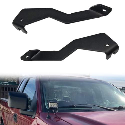 KANGIKX F150 Front A-Pillar Hood Hinges LED Work/Cube Light Mount Brackets Raptor Engine Hood Ditch Light Pods Mount Compatible with Ford F150 2004-2014 & 1st Gen SVT Raptor - Image 1