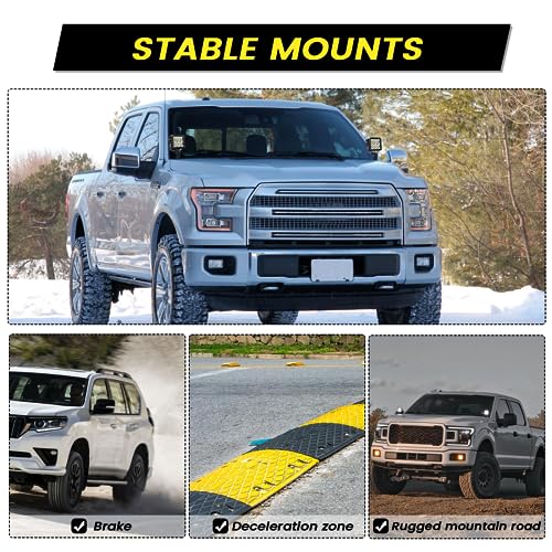 KANGIKX F150 Front A-Pillar Hood Hinges LED Work/Cube Light Mount Brackets Raptor Engine Hood Ditch Light Pods Mount Compatible with Ford F150 2004-2014 & 1st Gen SVT Raptor - Image 4