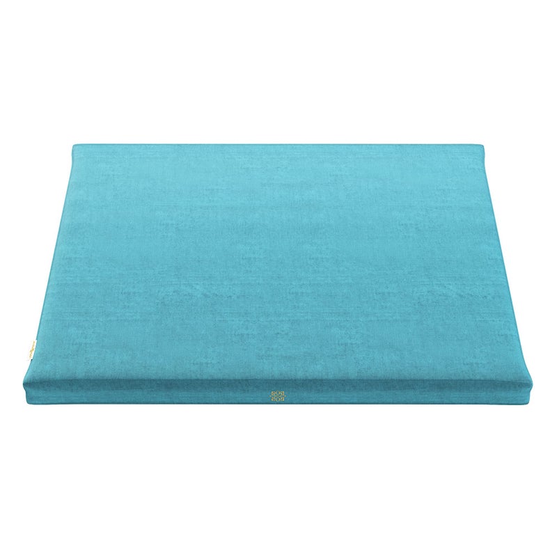 Mindful Modern Velvet Zabuton Meditation Mat  Luxurious Meditation Cushion Pillow with 100 Cotton Filling  Enjoy Better Posture and Greater Comfort for Zafu or Bench Tropical Turquoise