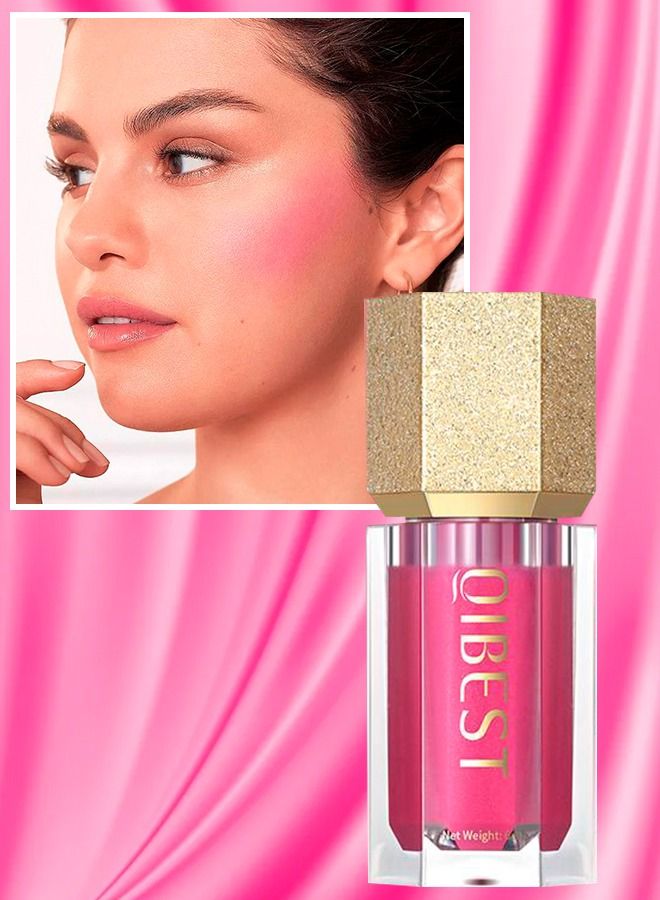 QiBest Star Diamond Liquid Blusher Cream Makeup Air Cushion Blush for Cheeks High Pigment Weightless Natural Looking Long Lasting Dewy Finish Easy to Blend Blusher 6ML  - Image 1