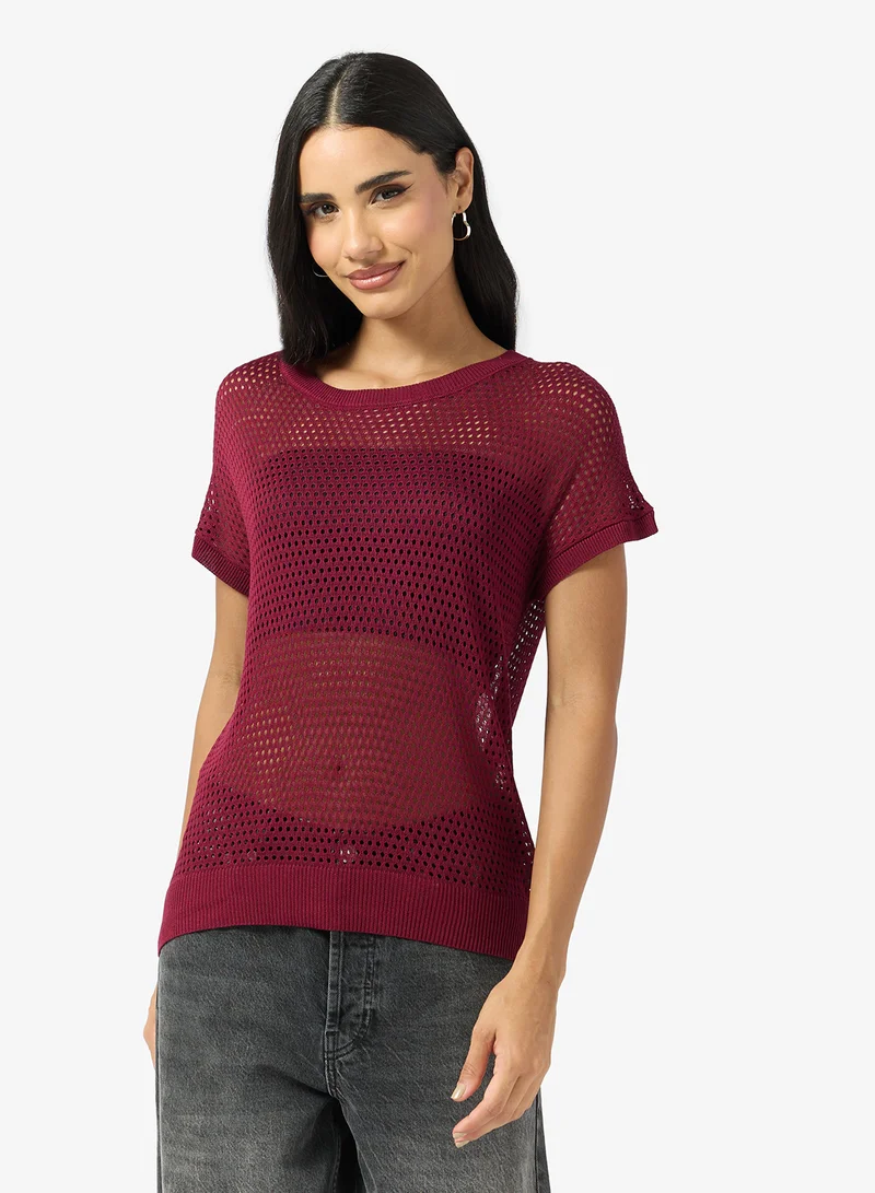 Ginger Knitted Openwork Top