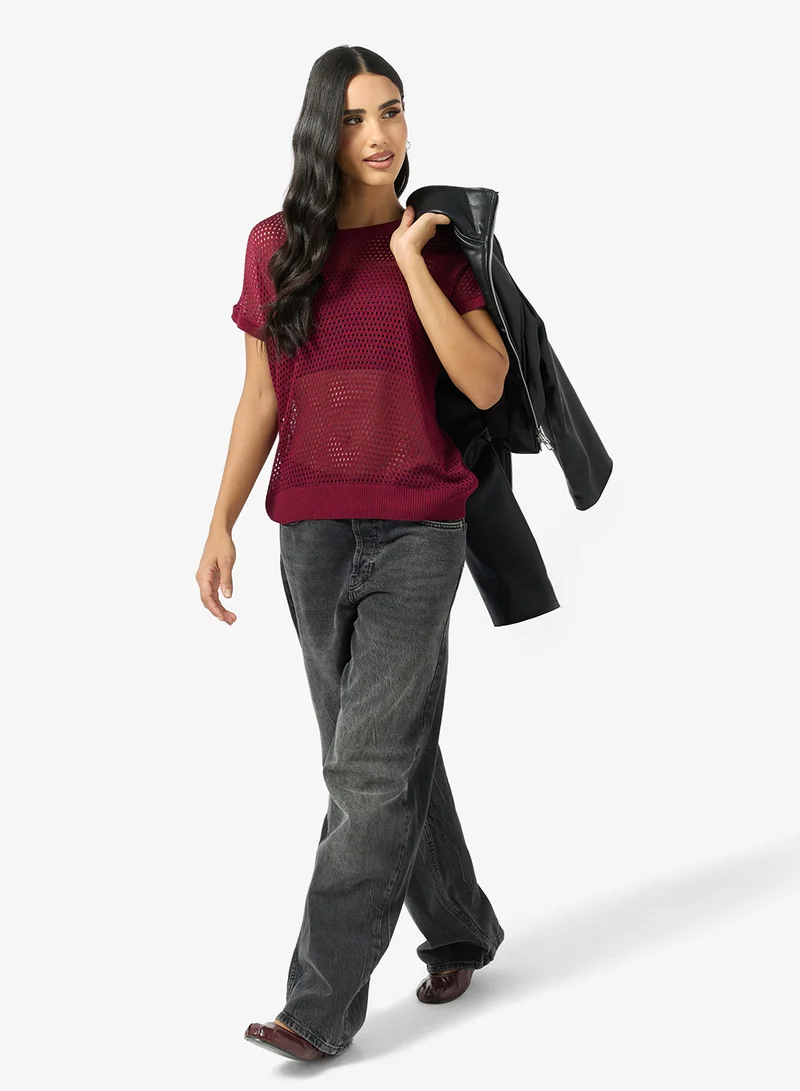 جينجر بلوزة محبوكة مفتوحة