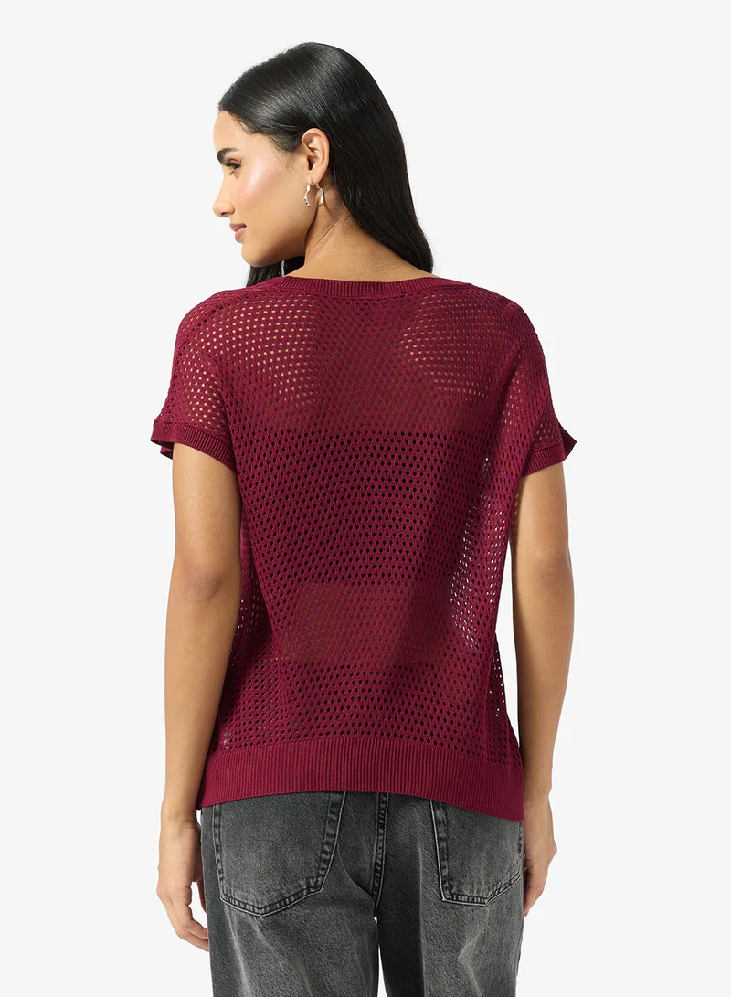 Ginger Knitted Openwork Top