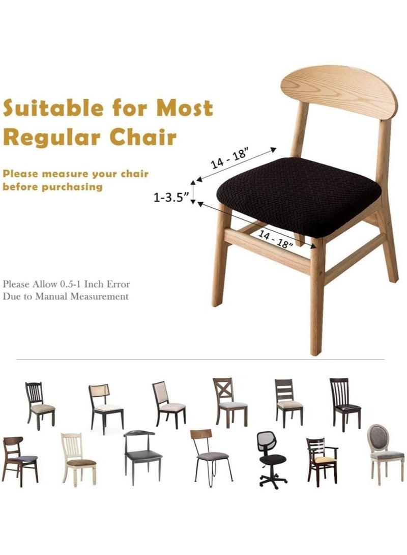 كابتن تيك Seat Covers for Dining Chairs Set of 4 Dining Room Chair Covers Kitchen Chair Seat Cover Chair Cushion Covers Stretch Chair Protectors Covers - Image 4