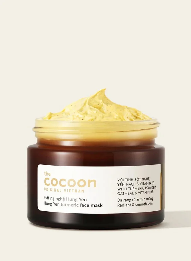 ذا كوكوون أورجنال فيتنام توفير 15% مع الباقات | طقوس هَنگ يِن بالكركم لتفتيح البشرة – غسول وتونر 140 مل لكل منتج، كريم مائي وماسك 100 مل لكل منتج (مجموعة عناية متكاملة بالبشرة) + هدية مجانية