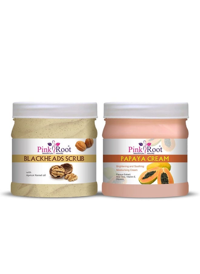Pink Root - Pink Root Blackheads Scrub 500gm with Papaya Cream 500gm - Image 1